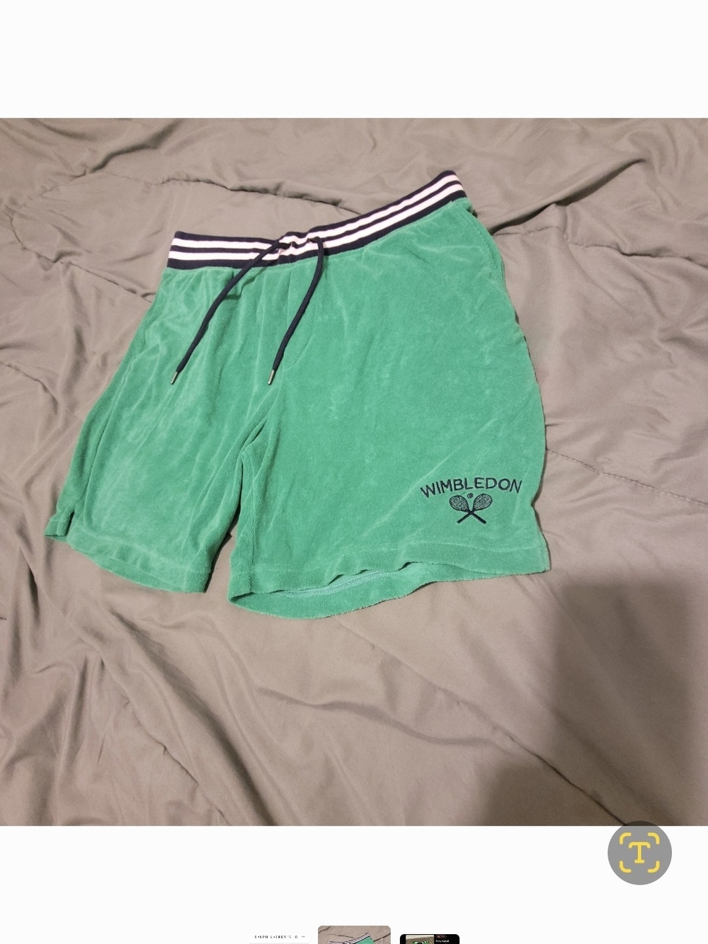 Polo RALPH LAUREN X Wimbledon Green Terry Athletic Men’s Tennis Shorts Hamptons